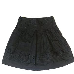 NWT Romy Black Embroidered A-line Skirt Sz M